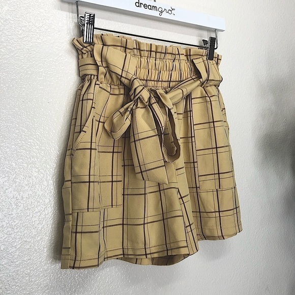 Grace Karin Checkered Paper Bag Shorts - Picture 2 of 6